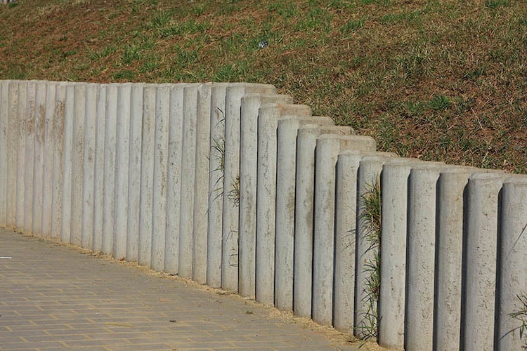 Concrete Cylinders retaining wall