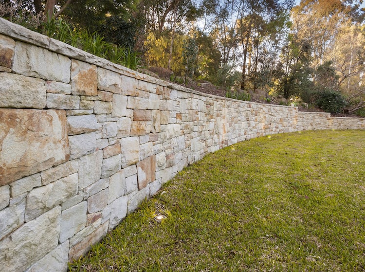 Sandstone retaining wall